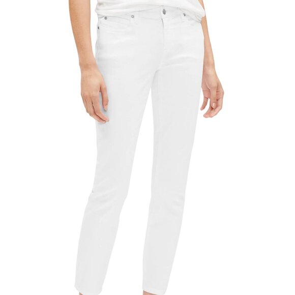 Eileen Fisher white slim fit ankle length denim jeans size 2 - Picture 1 of 8